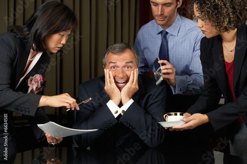 Overworked businessman