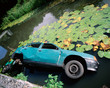 Car in lake