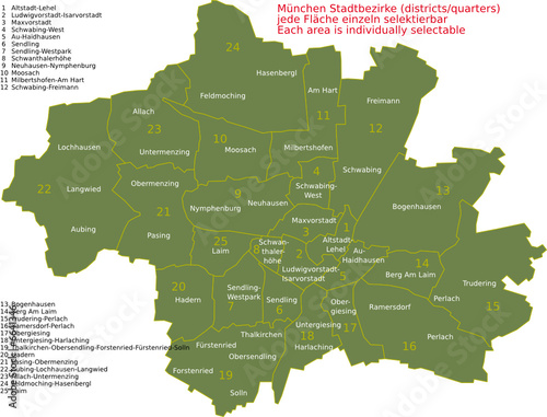 Vektor: Stadtgebiet München Stadtgebiet München