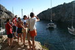Friends at secluded port