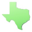 Texas (USA) map filled with light green gradient