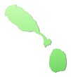Saint Kitts and Nevis map filled with light green gradient