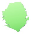 Sierra Leone map filled with light green gradient