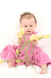 baby girl with flowers