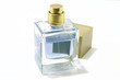 Bottle of perfume blue gold isolate 