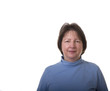 Woman in Blue Small Smile