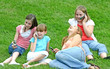 Group of Girls Talking Using Cell Phones Group of Girls Talking Using Cell Phones