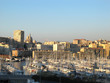Vieux port à Marseille au soleil couchant hivernal