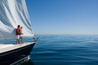 Couple standing on a ships bow