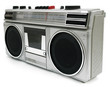 Photo : 1980s style portable cassette player radio perfect for retro sty