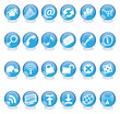 Blue web and computer icons set