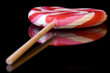 Heart Lollipop on Black Background with Reflection Heart Lollipop on Black Background with Reflection