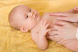 Massaging baby