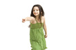 Young girl pointing