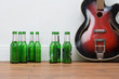 guitar and beer bottles