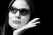 Female in Black and White with Glasses Female in Black and White with Glasses