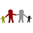 Children and adults. Figure on a white background. 3D.