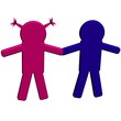 Children, figure on a white background - 2. 3D image.