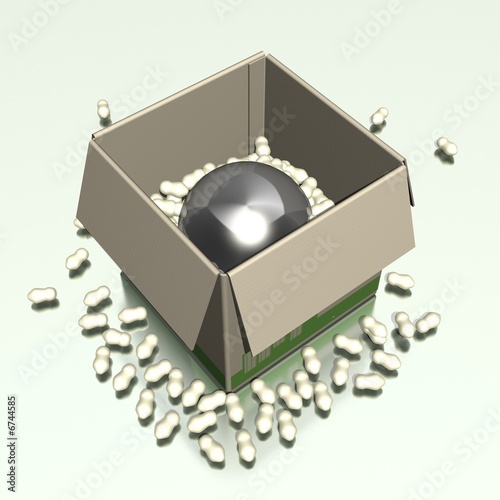 Illustration: Kugel im Karton Kugel im Karton