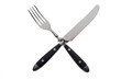 fork and knife crossed on white background fork and knife crossed on white background
