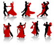 Silhouettes of the pairs dancing ballroom dances. Silhouettes of the pairs dancing ballroom dances.