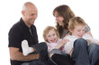 happy family making fun
