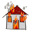 maison en feu