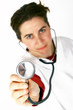 Young nurse with stethoscope Young nurse with stethoscope