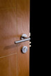open door isolated on black