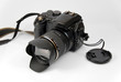 modern profesionalny camera SLR on the white background 
