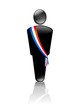 Bonhomme de cristal et son écharpe tricolore bleu blanc rouge