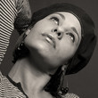 Portrait of young beauty in black and white