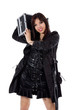 Beautiful woman with valise