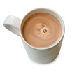 Hot chocolate in a cup isolated on white