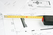 Measurement tool over blueprints Measurement tool over blueprints