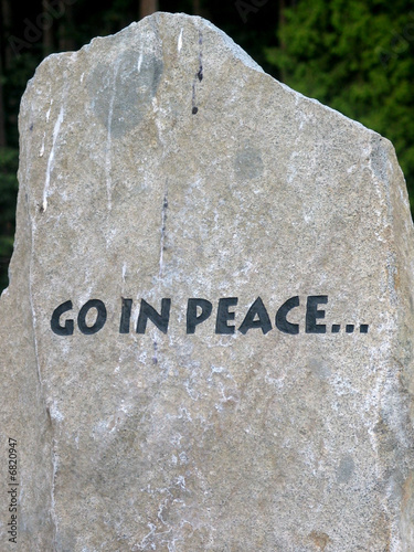 Photo: Stone Engraved with Go In Peace Stone Engraved with Go In Peace