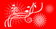 Red background and curls Red background and curls