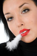 portrait of the brunette with plume portrait of the brunette with plume