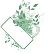 grunge floral frame