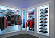 upper clothes and shoes in shop