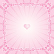 Decorative card with an openwork framework and heart