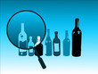 Bottles and magnifying glass