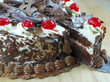 chocolate cake with cherries