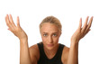 Woman Emotional with Raised Hands