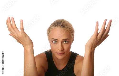 Photo: Woman Emotional with Raised Hands Woman Emotional with Raised Hands