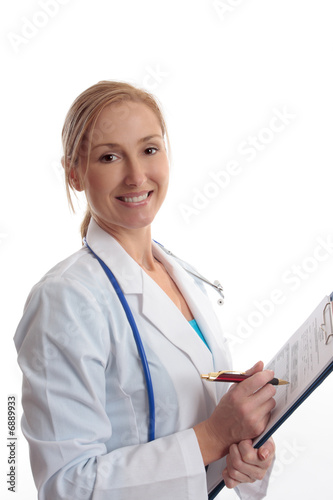 Foto: Smiling Dioctor with Health Evaluation Smiling Dioctor with Health Evaluation