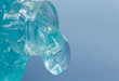 turquoise gel being poured