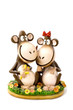 Two monkey with bananas on isolated background Two monkey with bananas on isolated background