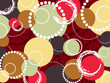retro pop colorful brown red circles and dots (vector)