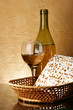 Still-life with wine and matzoh